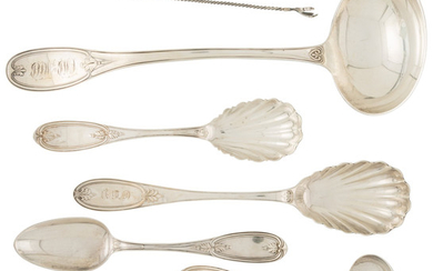 A Group of Twelve John Polhamus Silver Flatware Pieces (mid-late 19th ce)