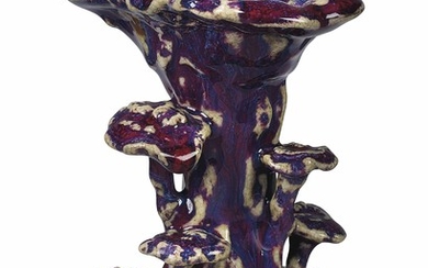 A CHINESE FLAMBE-GLAZED 'LINGZHI' SMALL SPILL VASE, LATE 18TH/EARLY 19TH CENTURY