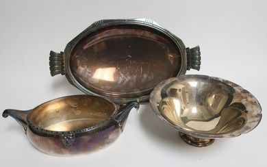3 Art Deco Silverplate Bowls, Porter Blanchard