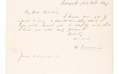 1847 Letter from West Point Prof. writer of