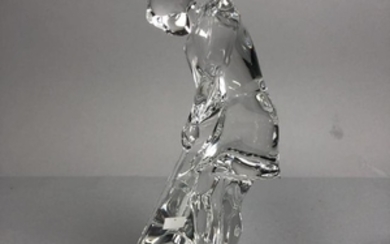 BACCARAT Crystal Golfer Sculpture Figurine. Young