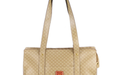 CÉLINE - a beige Macadam PVC handbag.
