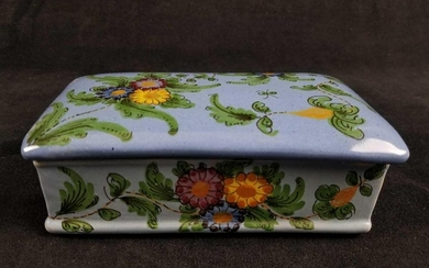 Ceramic Flower Trinket Box with Lid by CAB Italy