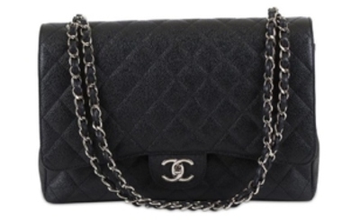 Chanel Black Maxi Double Flap Bag, c. 2012, quilted