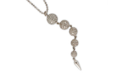 A diamond pendant necklace The pendant composed of...