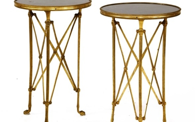 A pair of Regency-style gilt metal occasional tables
