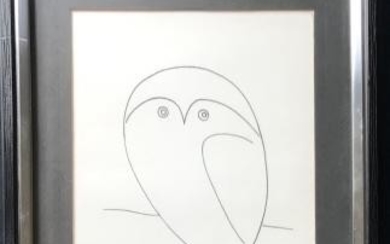 Framed Pablo Picasso Owl Lithograph