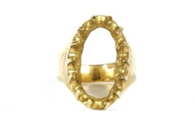 A gold ring mount