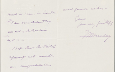 Huxley, Thomas Henry (1825-1895) Autograph Letter Signed, 6 June 1884.