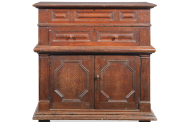 A joined oak chest, with lifting-top, Anglo-Dutch, circa 1680