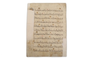 A LOOSE FOLIO FROM A FATIMID QUR'AN Egypt,...