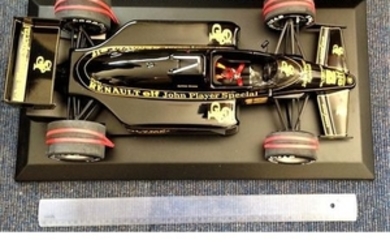 Motor Racing Ayrton Sennas 1985 Lotus John Player Special 97T Formula One scale mode in 1/8 size. The Lotus 97T was a Formula...