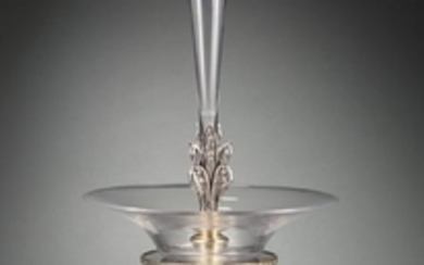 Neo Grec-Style Silverplate, Parcel Gilt Epergne