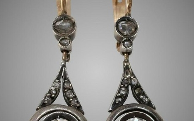 Russian Diamond Drop Earrings | 14K Gold Silver |