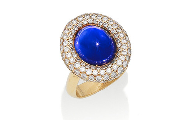 A sapphire and diamond ring,, by Grima, circa 1986