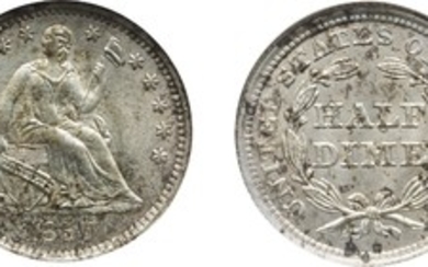 Seated Liberty Half Dime, 1857, NGC MS 65