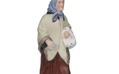 A Soviet porcelain group "Jewish Woman With a Bundle"...