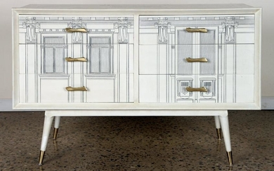 FORNASETTI STYLE COMMODE 6 DRAWERS CIRCA 1960
