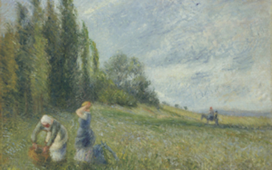 Camille Pissarro (1830-1903), Paysannes dans les champs, Pontoise