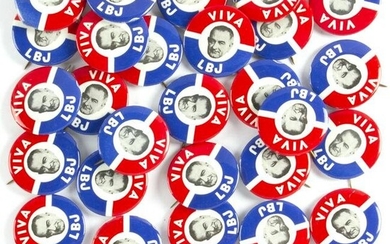 32 Vintage Viva LBJ Lyndon Johnson Buttons