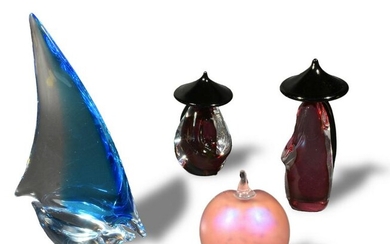 4 Art Glass, Luigi Onesto Murano, etc.