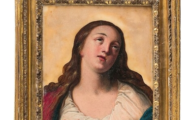 A painted marble panel with Mary Magdalene