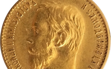 5 Rouble 1898, Russia, tzar Nicolas II, Scarce Condition, Gold