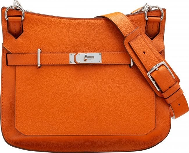 58030: Hermès 34cm Orange H Togo Leather Jypsier