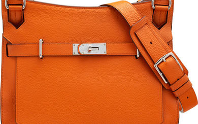 Hermès 34cm Orange H Togo Leather Jypsiere Bag with...
