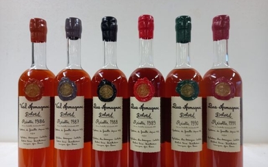 6 bouteilles de Vieil Armagnac Delord Verticale... - Lot 30 - Enchères Maisons-Laffitte