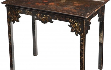 61030: A Chinese Lacquered Side Table with Lift Off Tra