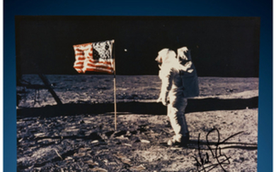 Neil Armstrong Signed Lunar Surface Color Photograph 8"...