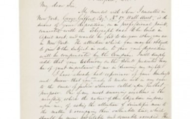 SAMUEL F. B. MORSE (1791-1872) Lettre autographe signée, en anglais, à John Torrey