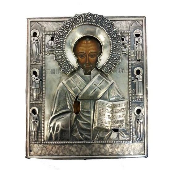 Antique Russian Icon " St. Nicholas"