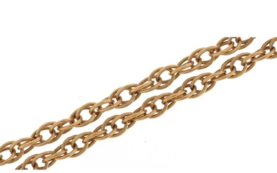 9ct gold multi chain link necklace, 34cm in length, 6.9g