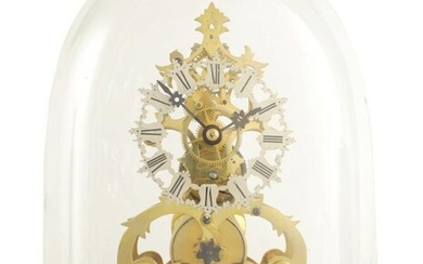 A 19TH CENTURY 8-DAY FUSEE TIMEPIECE SKELETON CLOCK