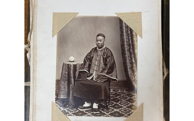 A 19th century album of photographs, some hand tinted, of Ja...
