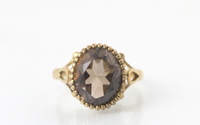 A 19th century style untested smokey quartz dress ring, the ...