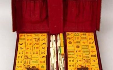 A 20TH CENTURY CHINESE MAHJONG GAME SET IN LEATHER