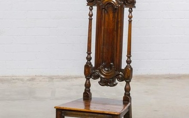 A Baroque style carved walnut side chair