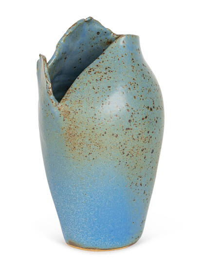 A Blue Glazed Studio Pottery Vase