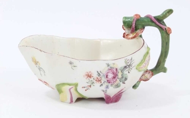 A Chelsea strawberry moulded sauceboat, circa 1755