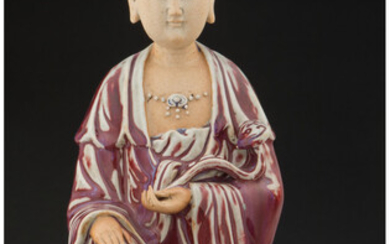 A Chinese Flambé Glaze Figure of Guanyin (19th century)
