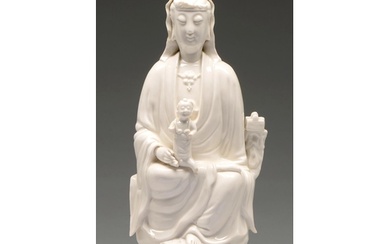 A Chinse blanc de chine figure of the Virgin Mary as Guanyin...