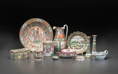 A Collection of Chinese Export Rose Medallion and Famille Rose Porcelain