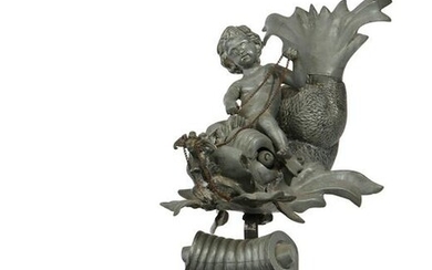 A Continental Baroque style pewter table fountain