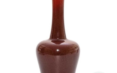 A Copper Red Long-neck Vase