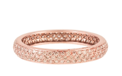 A Diamond & Rose Gold Eternity Band in 18K