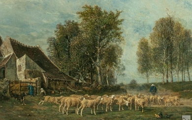A. E. Servin 1829-1884 Barbizon Landscape Painting