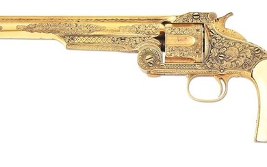 (A) EXCEPTIONAL ENGRAVED AND GOLD WASHED SMITH & WESSON NO. 3 RUSSIAN OLD MODEL REVOLVER.